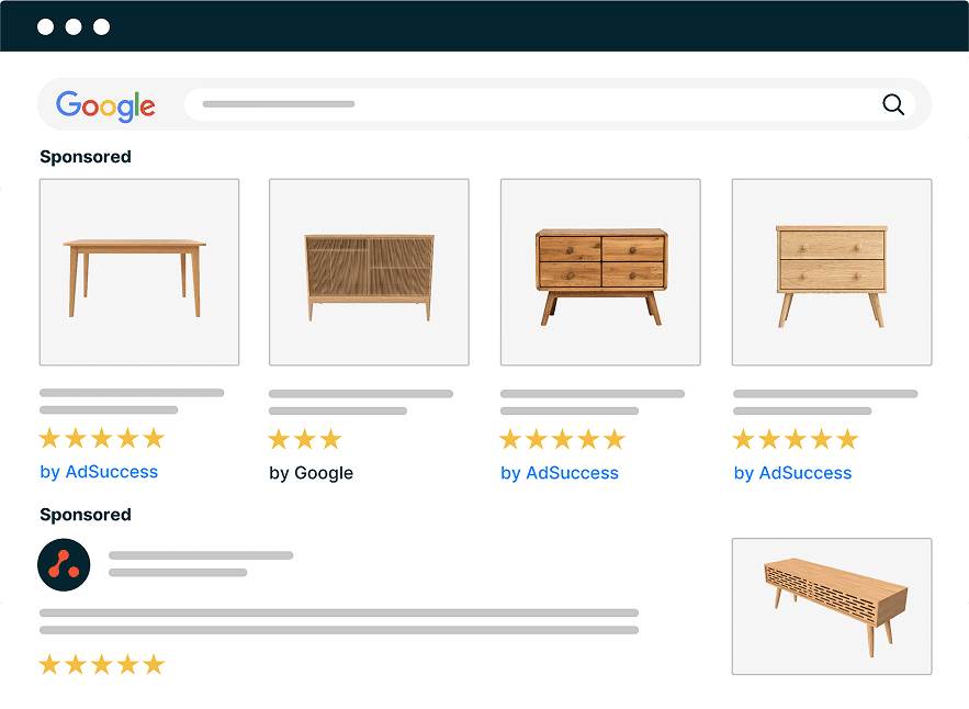 AdSuccess - Google paid search - retail example page